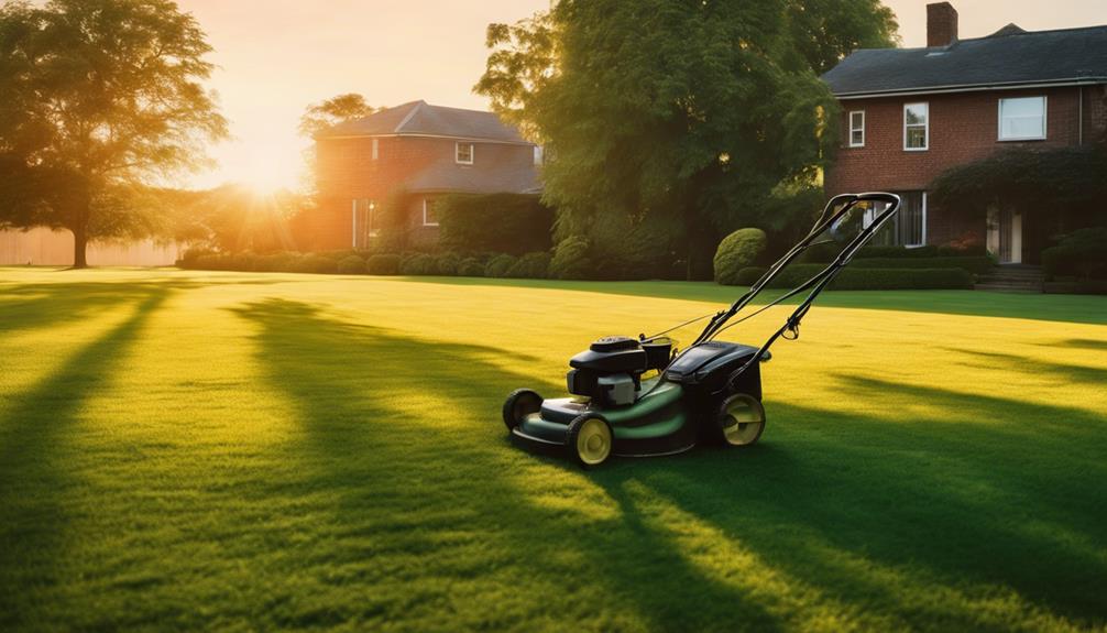 koszenie trawnika wieczorem