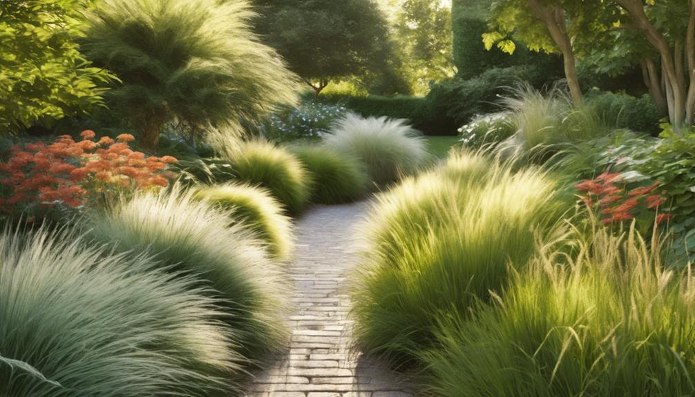 trawy ozdobne w cieniu